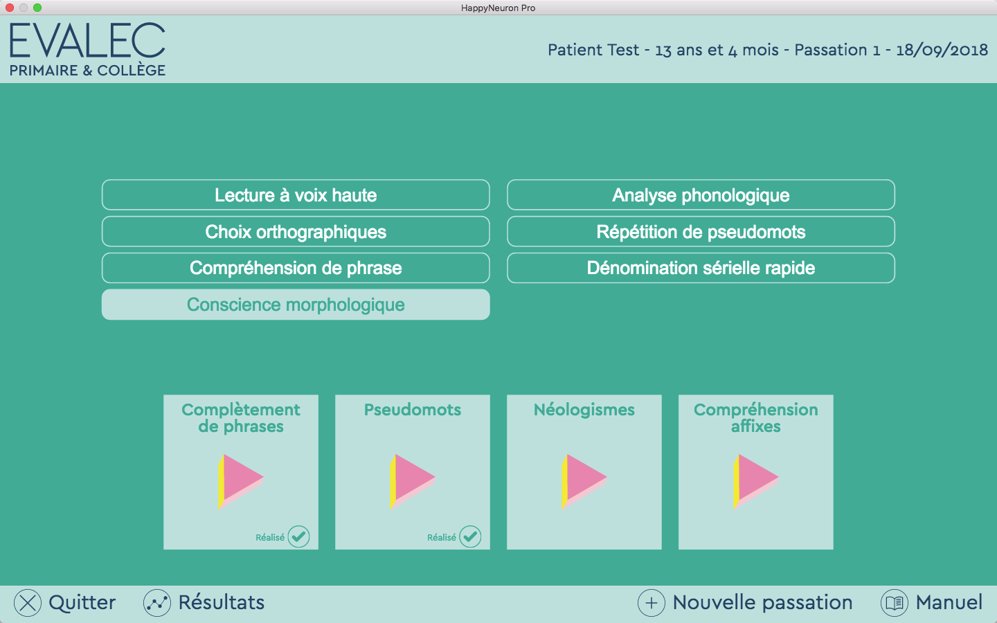 Evalec logiciel de bilan pour l'évaluation de la lecture