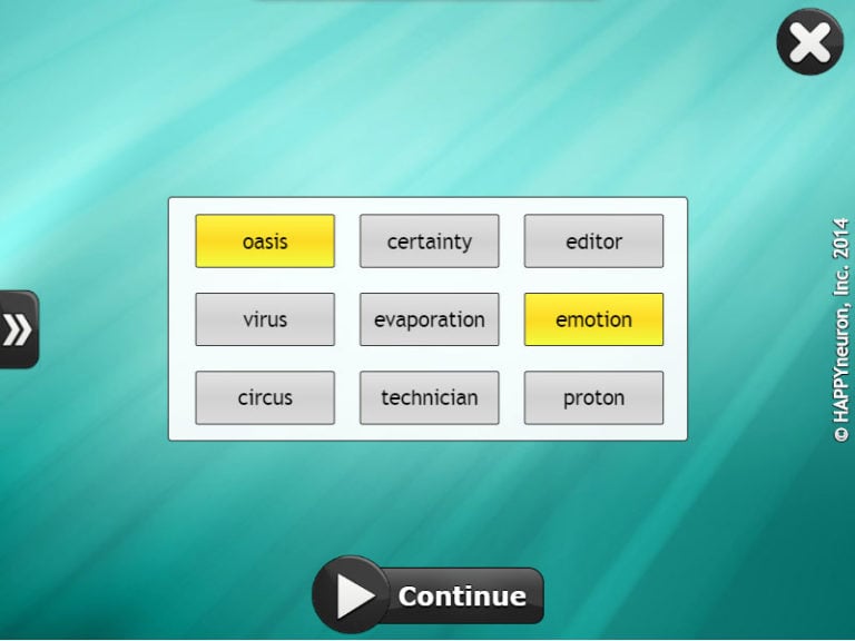 Screenshot of HappyNeuron Pro exercise Elephant Memory