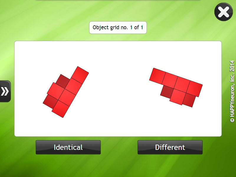 Screenshot of HappyNeuron Pro exercise Turn Around and Around