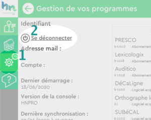 Se deconnecter happyneuron Pro